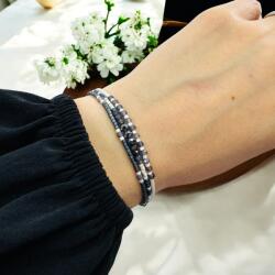 Ezera Bratara handmade snur, 3 straturi din Miyuki, Iolit si Hematit (B3STIH-1052)
