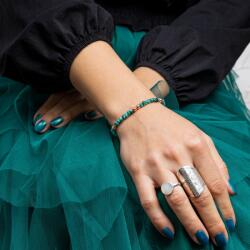 Ezera Bratara din jad verde-turcoaz fatetat si hematit rose gold, Debra (BDJVFDEB)