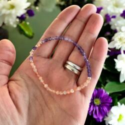 Ezera Bratara dama Mia din ametist si piatra soarelui cu argint placat rose gold (BDMIAAG925)