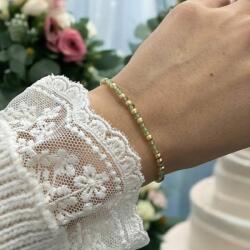 Ezera Bratara eleganta dama Selina din peridot si argint placat cu aur 925 (BDESELINA925)