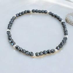 Ezera Bratara Hematit Fatetat cu Accesorii din Inox pentru Barbati - Forta Interioara si Echilibru Energetic in Stil Masculin (BBHARU)