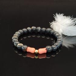 Ezera Bratara dama cristale de Coral si Shell Turquoise, Anisa, margele de 6mm (BSTCANI)