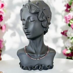 Ezera Colier choker Ella din cristale de Granat si Perle de Cultura cu argint 925 (CCELLAGP925)