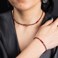 Ezera Colier choker Kavin din pietre semipretioase de Granat si Rubin, inchidere si accesorii din argint 925 (CCKAV925)
