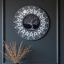 Ezera O mandala sclipitoare- Copacul Vietii- Negru-Argintiu- 40 cm (C2081)