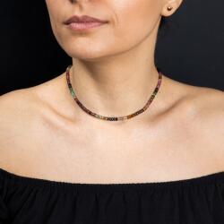 Ezera Choker Felicity din turmalina multicolora rondele A++, inchidere din Argint 925 (TMRAG925)