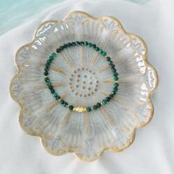 Ezera Bratara dama Linda din cristale de malachit natural si accesorii din argint placat cu aur (BDLINDA925-1965)
