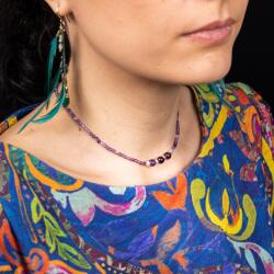 Ezera Colier Choker Reena din pietre naturale de Ametist, inchidere si accesorii din argint 925 (CCREEN925)