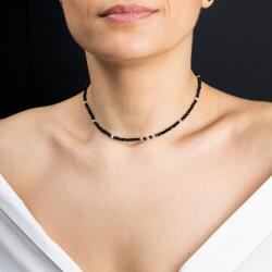 Ezera Colier choker Blake din pietre semipretioase de Spinel negre, cu accesorii si sistem de inchidere din argint 925 (CBLAK925)