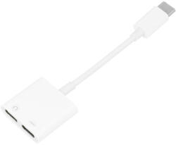 AUX 2in1 USB-C - USB-C, adapter, fehér