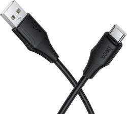 hoco. Silicone USB-A - USB-C X124, 3A, 1m, kábel, fekete