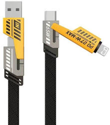 Awei USB-C - Lightning - USB-A CL-226 4 az 1-ben 65W/27W, kábel, fekete