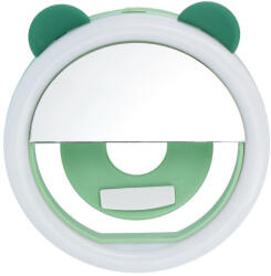  LED light ring selfie on mobile phone RK12 green bear, szelfibot, zöld