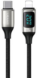 USAMS U78 USB-C - Lightning LED, 1, 2m, 20W, PD Fast Charge, kábel, fehér