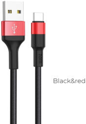 hoco. X26 USB-A - USB-C 2A, 1m, kábel, fekete-piros