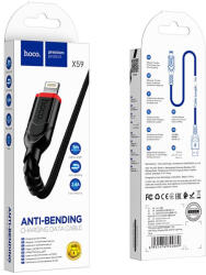 hoco. USB - Lightning 2.4A, X59, 3m, kábel, fekete