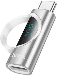 hoco. Type-C - Lightning digitális kijelzős, 3A, 60W, adapter, ezüst
