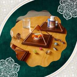 Ezera Piramida Meru cupru realizata manual cu diagrama sacra Sri Yantra activata, pentru incarcare, energizare, Feng Shui, Meditatie (PCUPRU-1720) Obiect de decorat
