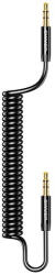USAMS Adapter Spring audio jack 3, 5mm/3, 5mm, 1, 2m, SJ256YP01 (US-SJ256), audio adapter, fekete