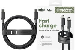 PanzerGlass Racing 240W, USB-C - USB-C, 1, 2m, kábel, fekete
