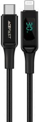 ACEFAST MFI USB Type C - Lightning, 1, 2m, 30W, 3A, kábel, fekete