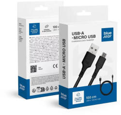 Blue Star USB-A - Micro USB 2A, 1m, kábel, fekete