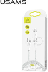 USAMS U31 fonott USB-C - Lightning 60W, PD Fast Charge, kábel, fehér