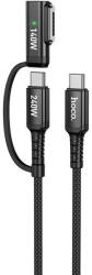 hoco. 2Az 1-ben USB-C - USB-C / Mag3 U142 240W, 1, 8m, kábel, fekete