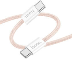 hoco. USB-C - USB-C, 3A, 60W, X104, 1m, kábel, rózsaszín