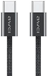 Awei USB-C - USB-C CL-219T 60W, iPhone 15, kábel, fekete