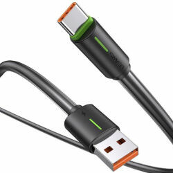 USAMS USB-C, 3A, YU Series, 1m, USB-C - USB-C, kábel, fekete