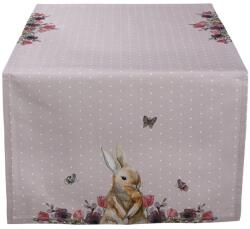 Clayre & Eef Többszínű pamut asztali futónyúl Rabbit 50x140 cm (HBU64)