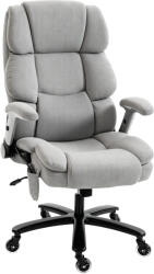 HomCom Scaun de birou extra lat cu suport lombar cu airbag, scaun de birou cu apărători rabatabile, arcuri pocket, Gri deschis | Aosom Romania (921-985V01LG)