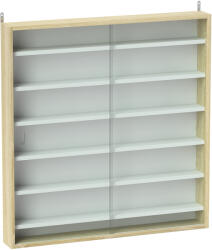 HOMCOM Vitrină de Perete, cu 5 Rafturi Ajustabile, din Lemn, PAL, Sticlă, 80 x 9, 5 x 83 Cm, Alb și Gri | Aosom Romania (833-761V83AK) Vitrina