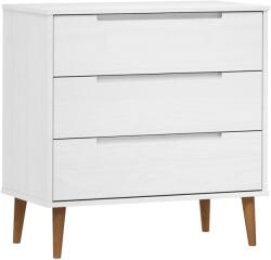 vidaXL MOLDE fehér tömör fenyőfa fiókos szekrény 80 x 40 x 80 cm 350505 (350505VidaXL)
