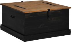 vidaXL fekete tömör fenyőfa HALDEN tárolószekrény 91x91x47 cm 4018408 (4018408)