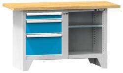 POLAK Moduláris műhelyasztal PS1-4, 1500 x 700 x 880 mm, BÜKK, szürkéskék