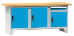 POLAK Moduláris műhelyasztal PS2-4, 2000 x 700 x 880 mm, BÜKK, szürkéskék