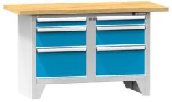 POLAK Moduláris műhelyasztal PS1-1M, 1500 x 700 x 880 mm, MULTIPLEX, szürkéskék