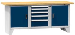 POLAK Moduláris műhelyasztal PS2-2M, 2000 x 700 x 880 mm, MULTIPLEX, szürke-sötétkék