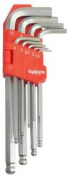 TopTrade imbuszkulcs készlet, 9 db, Cr-V, 1, 5 - 10 mm, standard