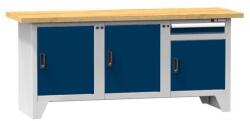 POLAK Moduláris műhelyasztal PS2-4M, 2000 x 700 x 880 mm, MULTIPLEX, szürke-sötétkék