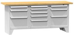 POLAK Moduláris műhelyasztal PS2-6, 2000 x 700 x 880 mm, BÜKK, szürkésszürke