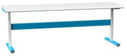 POLAK Elektromosan állítható ERGO asztal, 2500 x 700 x 660 (1100) mm, LAMINO, kék
