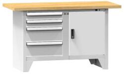 POLAK Moduláris műhelyasztal PS1-2M, 1500 x 700 x 880 mm, MULTIPLEX, szürkésszürke