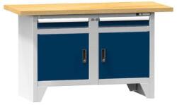 POLAK Moduláris műhelyasztal PS1-3, 1500 x 700 x 880 mm, bükk, szürke-sötétkék