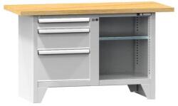 POLAK Moduláris műhelyasztal PS1-4, 1500 x 700 x 880 mm, BÜKK, szürkésszürke