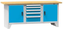 POLAK Moduláris műhelyasztal PS2-2, 2000 x 700 x 880 mm, BÜKK, szürkéskék