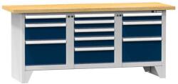 POLAK Moduláris műhelyasztal PS2-6, 2000 x 700 x 880 mm, BÜKK, szürke-sötétkék