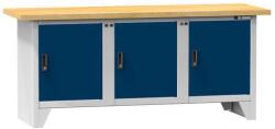 POLAK Moduláris műhelyasztal PS2-5, 2000 x 700 x 880 mm, bükk, szürke-sötétkék
